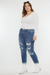 Jayleen Mid Rise Slim Boyfriend Jeans (Plus Size) - Official Kancan USA