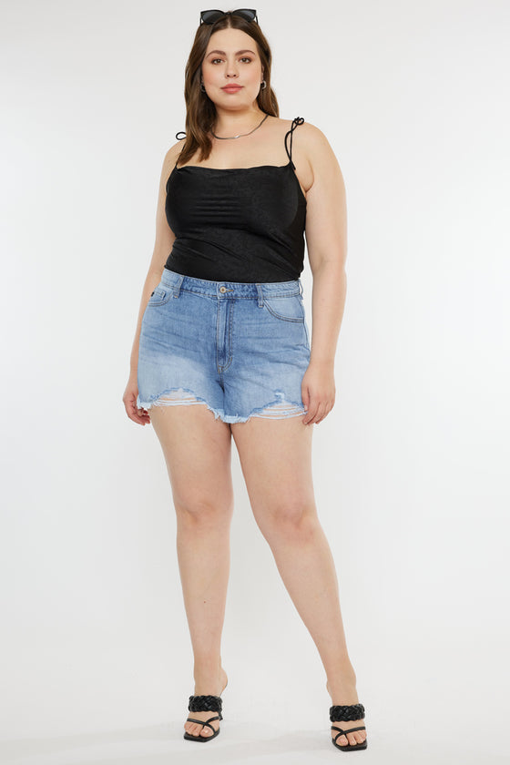 Isabelle Ultra High Rise Mom Shorts (Plus Size) - Official Kancan USA