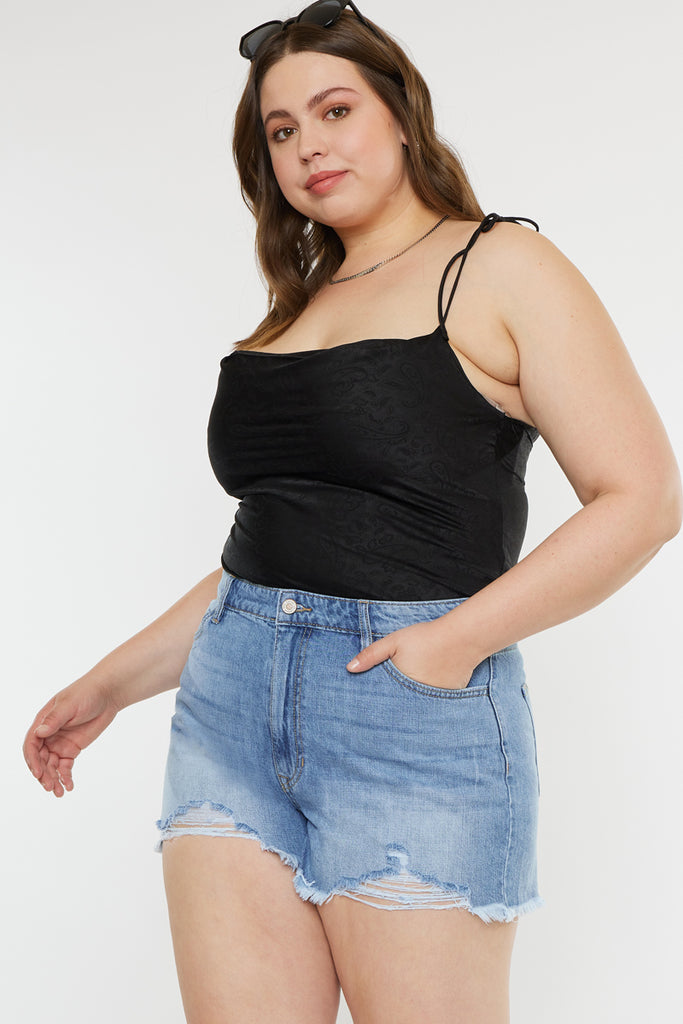 Isabelle Ultra High Rise Mom Shorts (Plus Size) - Official Kancan USA