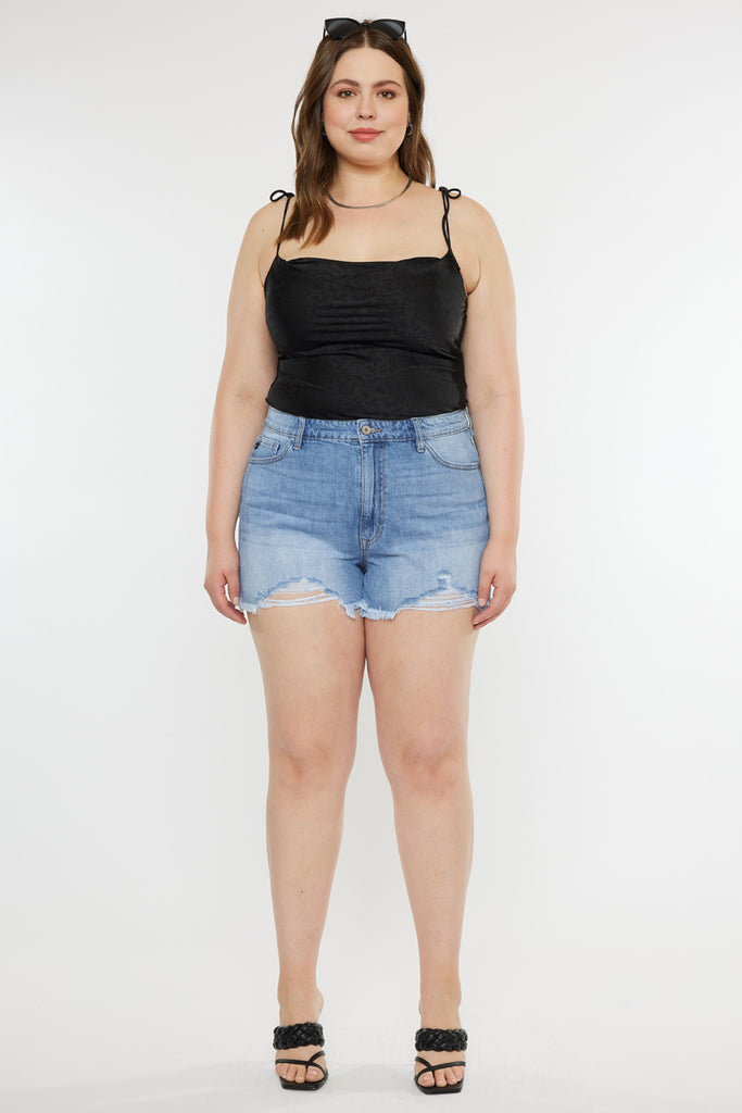 Isabelle Ultra High Rise Mom Shorts (Plus Size) - Official Kancan USA