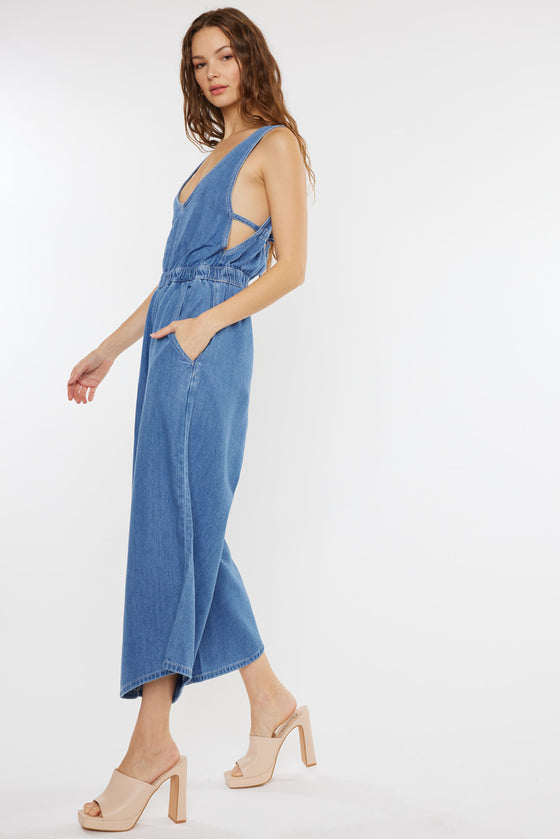 Sandria Cropped Wide Leg Overalls - Official Kancan USA