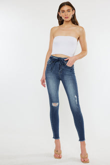  Sunny Ultra High Rise Belted Ankle Skinny Jeans - Official Kancan USA