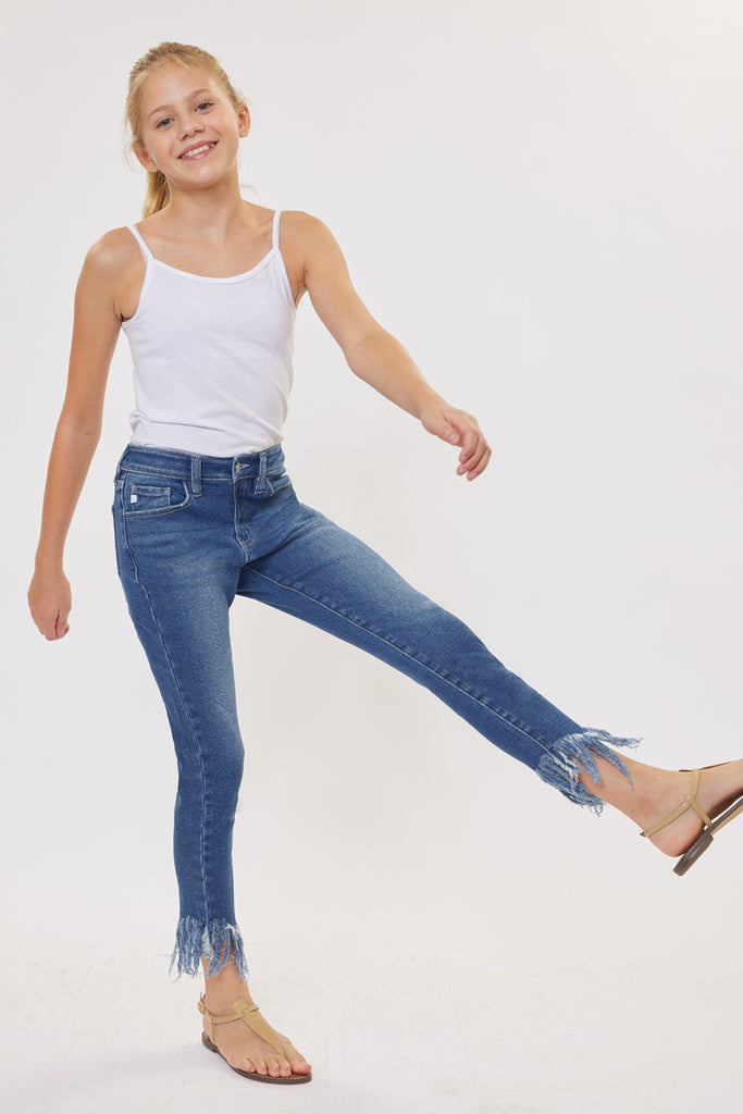 Junnie High Rise Ankle Skinny Kid Jeans(NEEDS PRICE) - Official Kancan USA